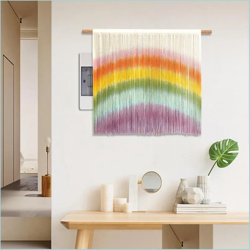 tapestries bohemian tapestry wall hanging bedroom living room decor kids scenic geometric art rainbow handcraft woven