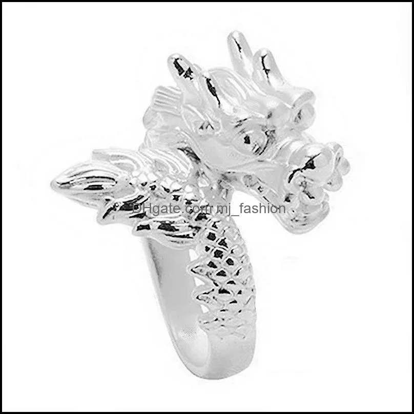 dragon and phoenix chengxiang send blessing open ring retro ethnic style totem tyrannosaurus rex phoenix flying ring