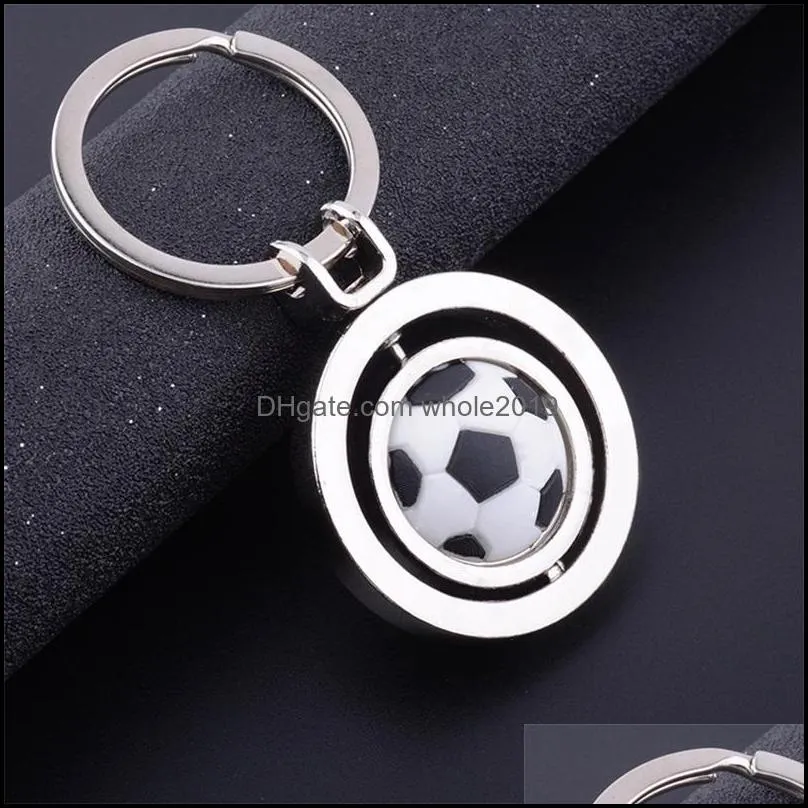 3d sports rotating football key ring basketball souvenirs golf pendant metal gifts hip hop jewelry jewelry woman 3355 q2