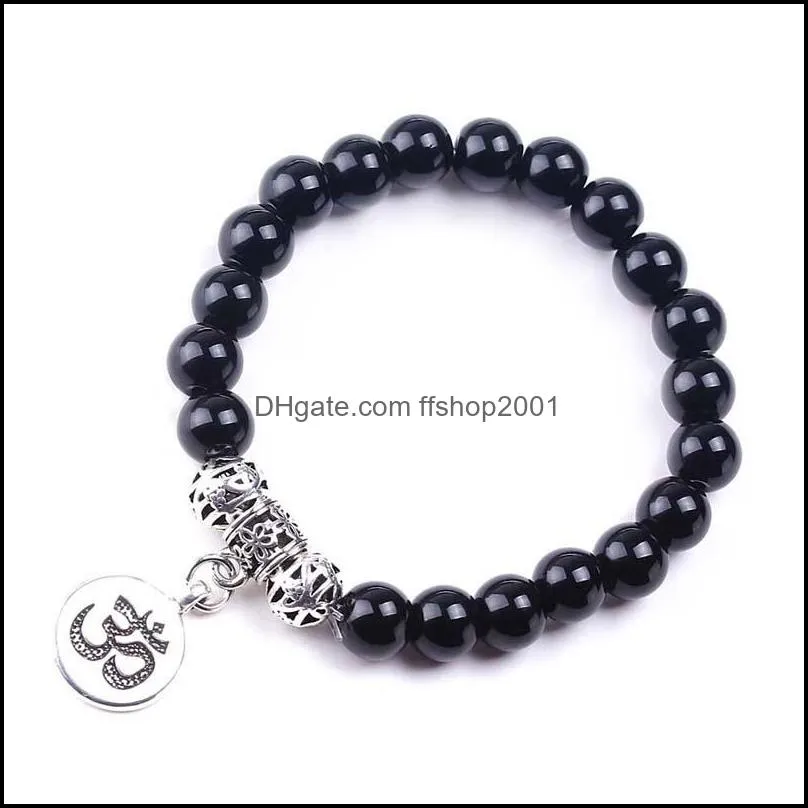 fashion natural stone beads matte onyx stone woven bracelet bangles healing balance prayer for women men jewelry gift wholesale