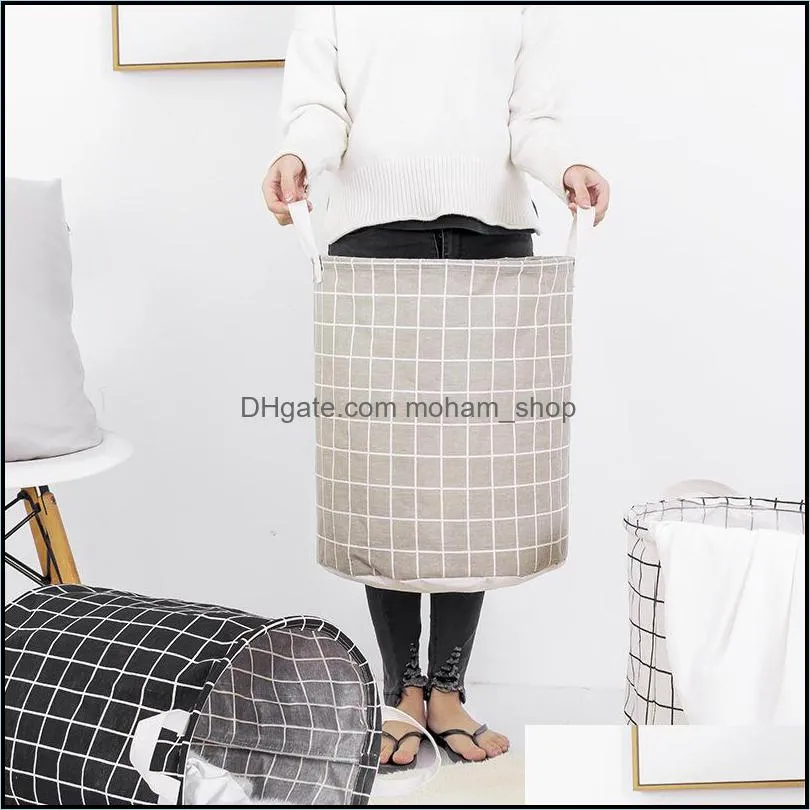 foldable waterproof laundry basket plaid dirty clothes washing laundry baskets storage bag toy organizer clothing storage box dbc