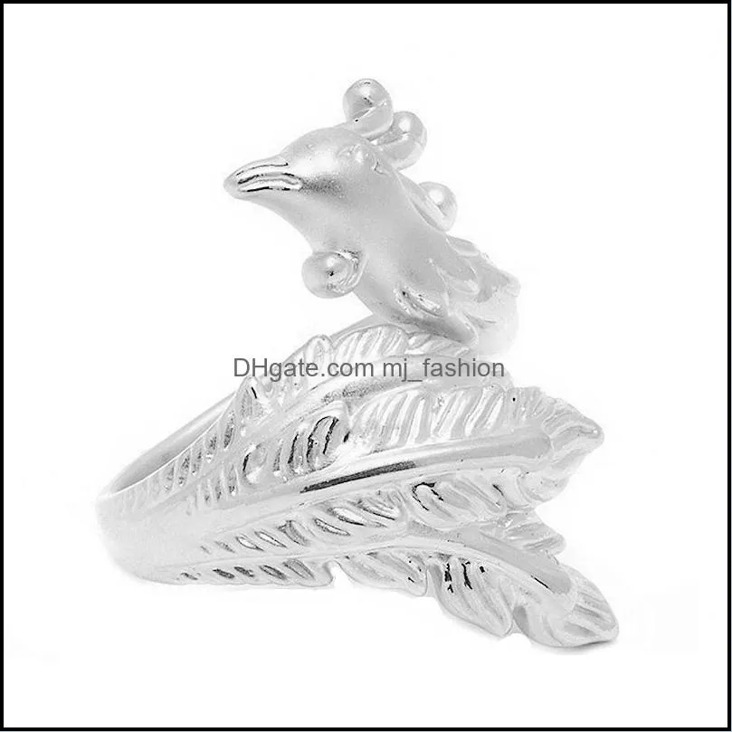 dragon and phoenix chengxiang send blessing open ring retro ethnic style totem tyrannosaurus rex phoenix flying ring