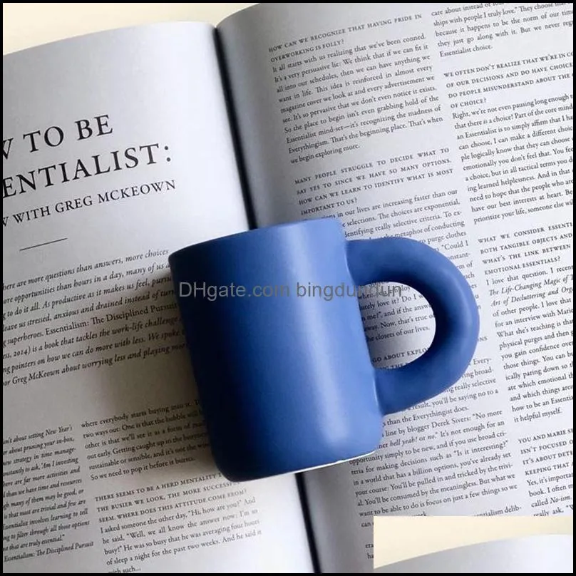 mugs nordic ceramic mug big handle coffee hand pinch handglazed water tea cups milk cup home office