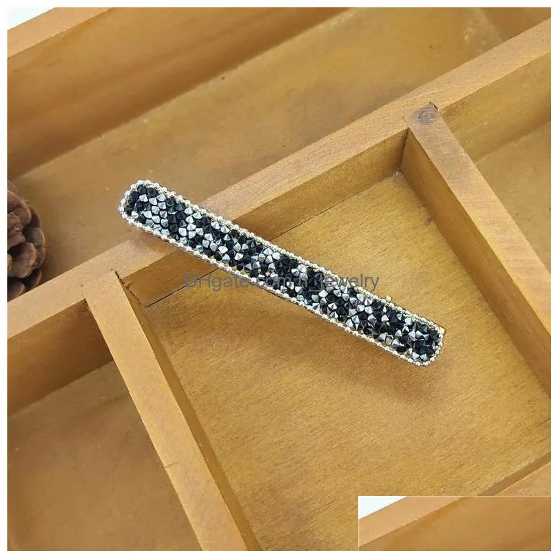 europe fashion jewelry womens rhinestone hairpin hair clip dukbill toothed hair clip bobby pin lady barrette