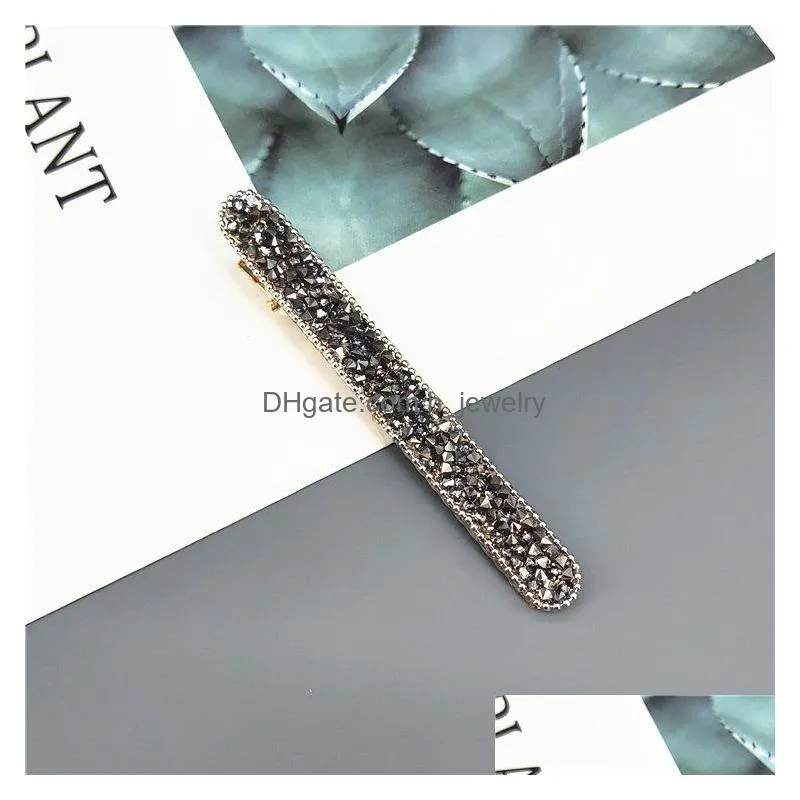 europe fashion jewelry womens rhinestone hairpin hair clip dukbill toothed hair clip bobby pin lady barrette