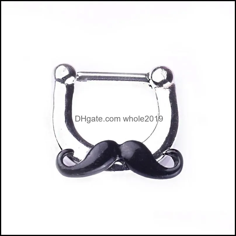 false noses stud beard stainless steel nose ring noseclip fashion trend nasal clip puncture jewelry ornament 3 5ll y2