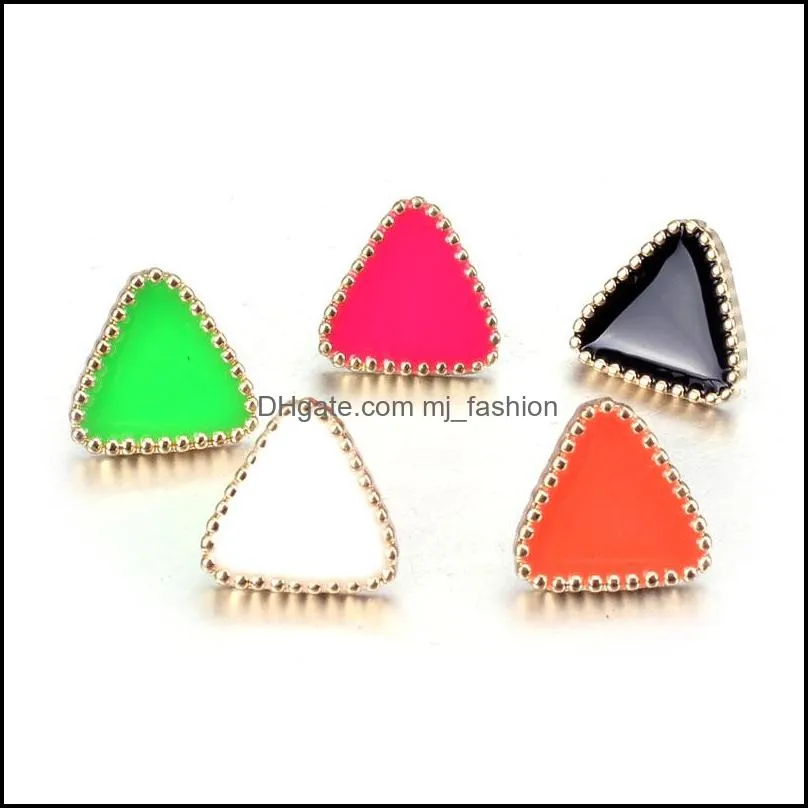  western triangle geometric earring different candy color earrings for women small simple stud earrings korean style jewelry