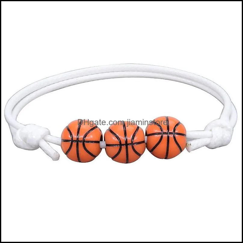handmade tennis wax bracelet summer beach jewelry couple gift basketball baseball sports charm bracelets