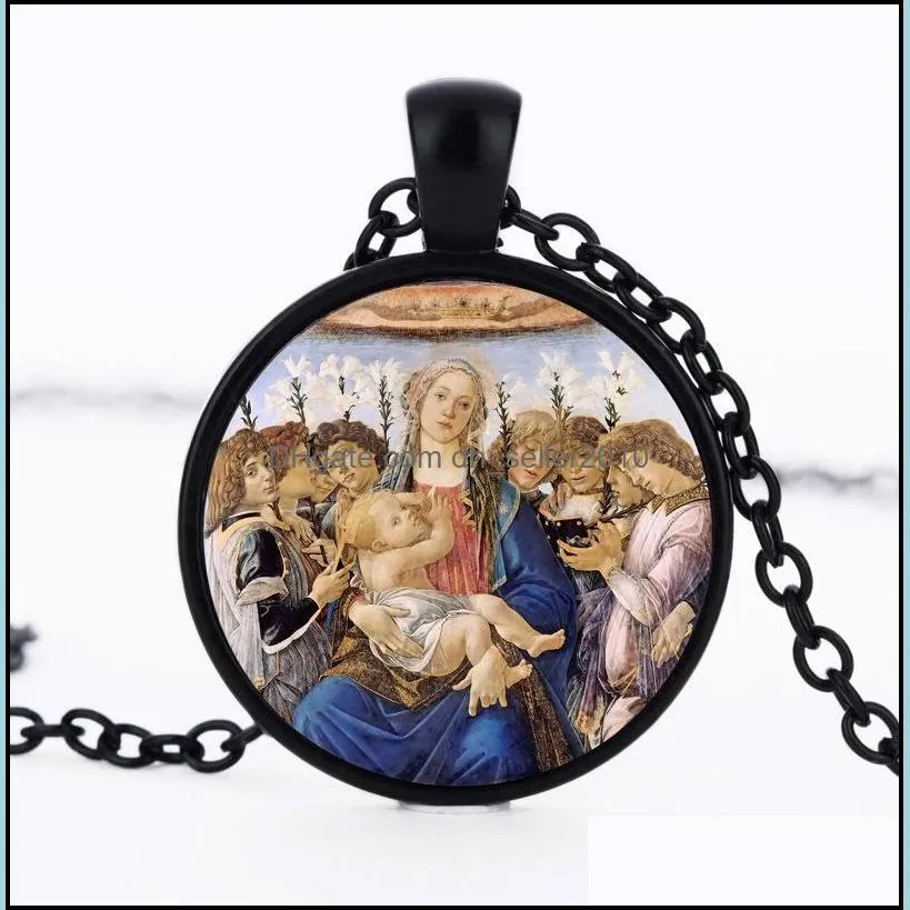 statement necklaces virgin mary pendant pure necklace christian stainless steel jewelry black vintage religious jesus chains necklaces