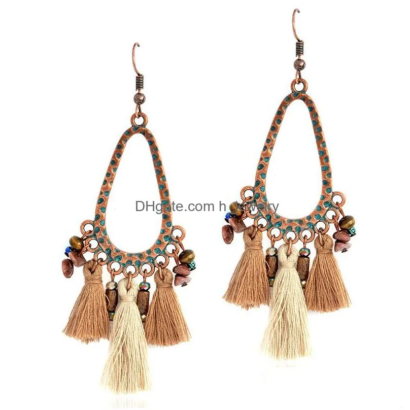 fashion jewelry womens vintage teardropshaped beads tassels dangle earrings