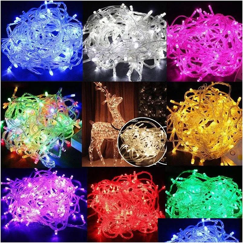 christmas lights 20m/30m/50m/100m 800 led string fairy lights xmas decor lights red/blue/green colorful party wedding twinkle light