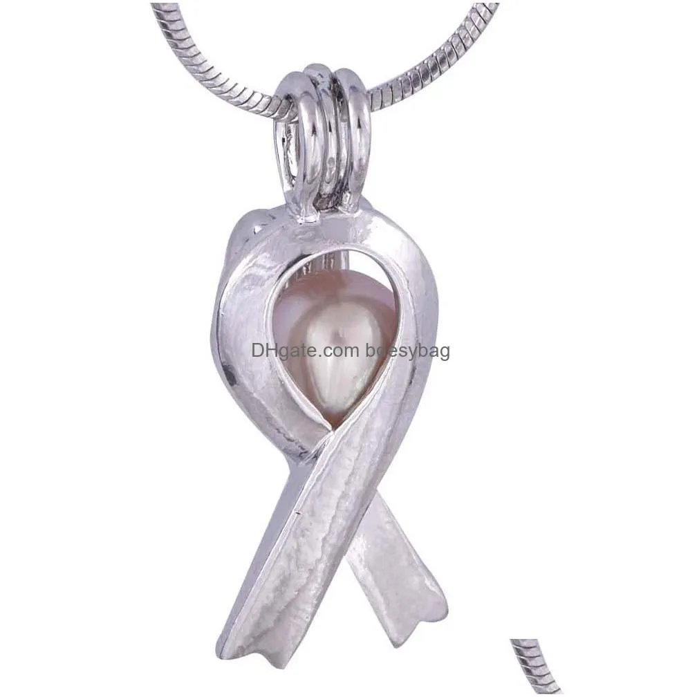 clover shape cross heart pearl locket 18kgp cage pendant fitting for necklace accessory fashion lady and girl p6