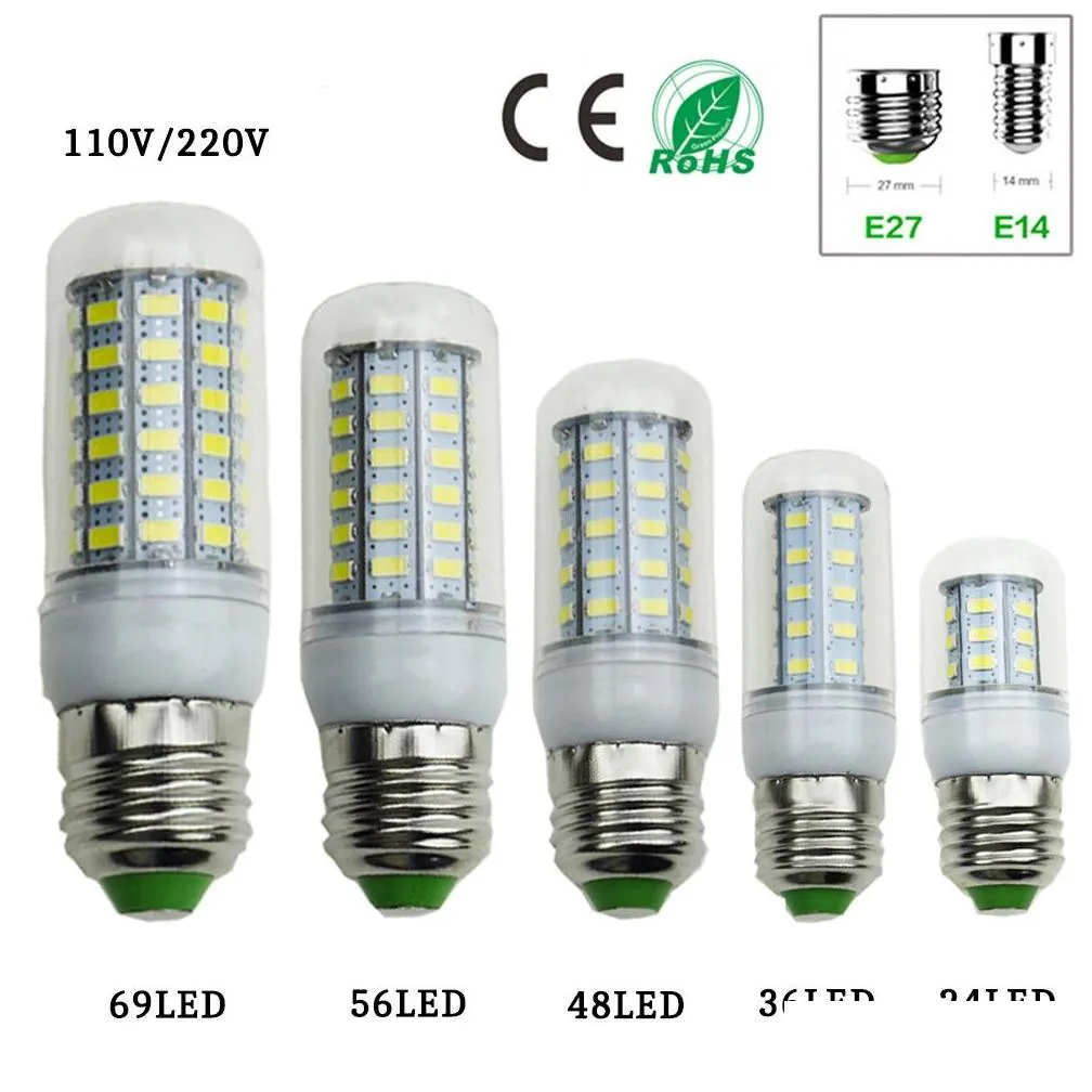 smd5730 e27 gu10 b22 e14 g9 led lamp 7w 12w 15w 18w 20w 220v 110v 360 angle smd led bulb led corn light