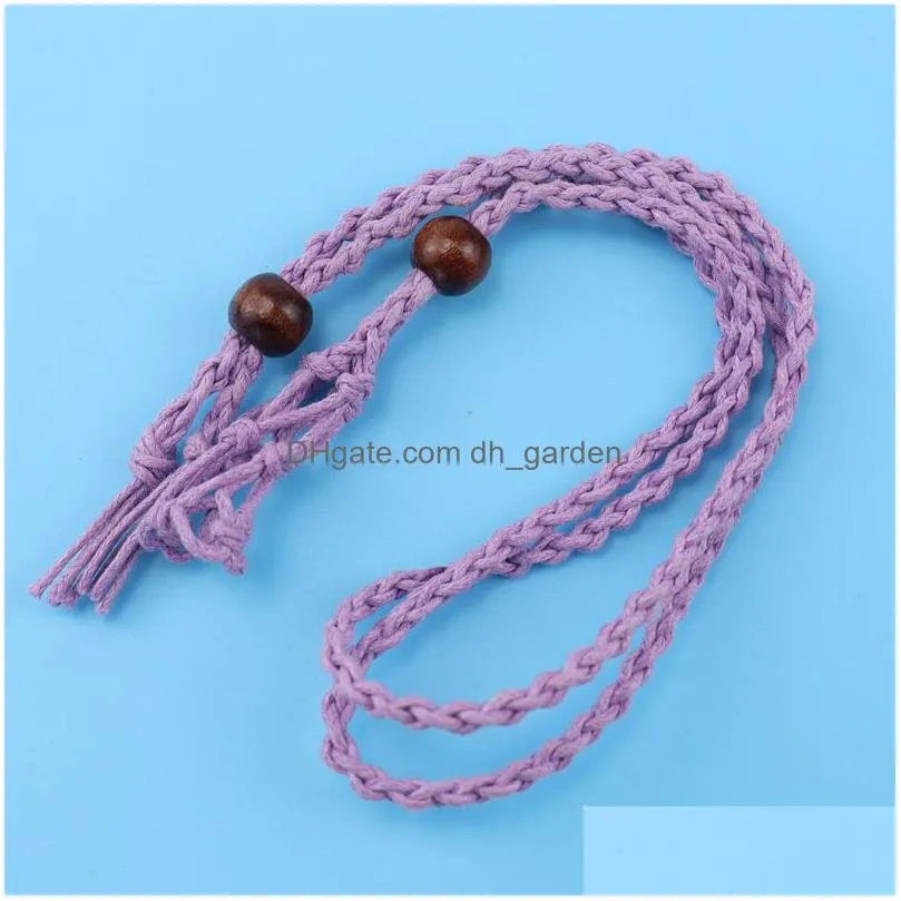 empty stone holder wax rope net bag pendant braided pocket adjustable cord necklace diy 2.5cm natural quartz crystal healing bead