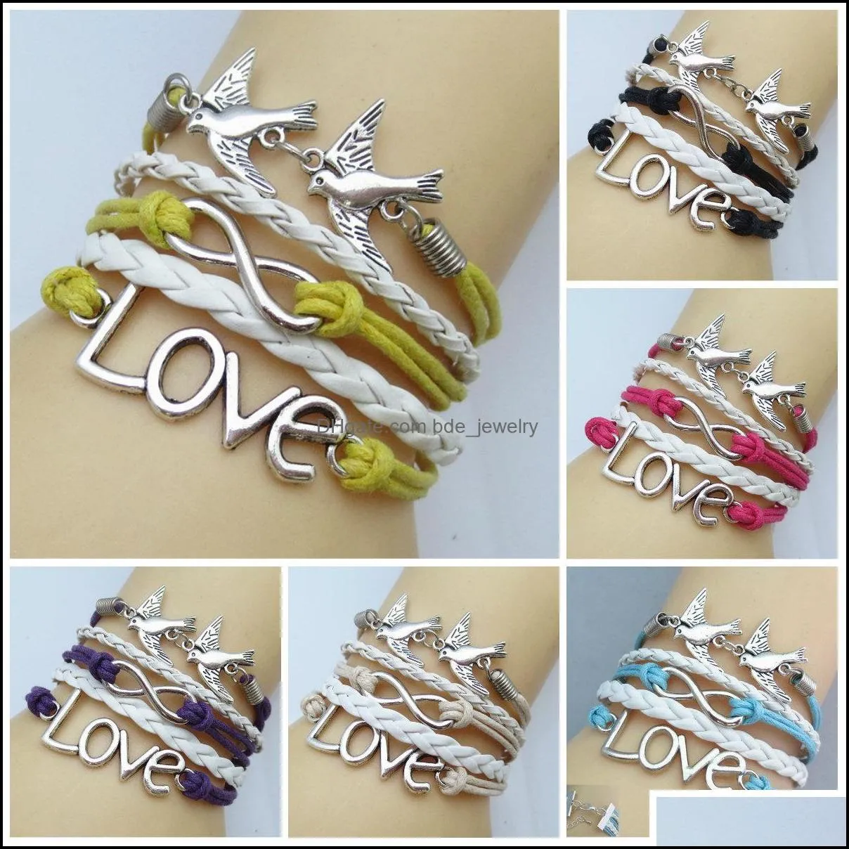 charm bracelets bangles for gift men jewelry bangles bohemian leather infinity bracelet
