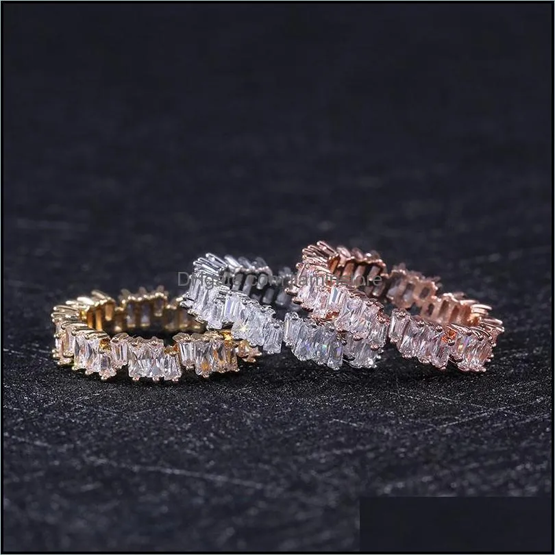 fashion gold zircon rings simple high quality band finger ring wedding ring for women fashion jewelry party gifts wholesale