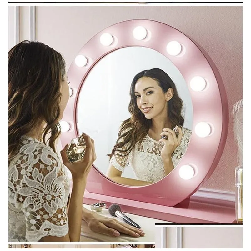 10 pcs vanity led mirror light makeup adjustable comestics mirror light kits with dimmable lights bulb brightness make up lights