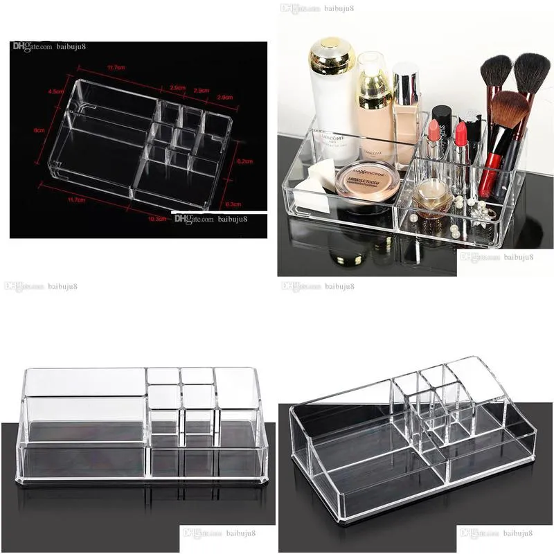 wholesaleacrylic cosmetic organizer clear makeup jewelry cosmetic storage display box acrylic case stand rack holder organizer boxes