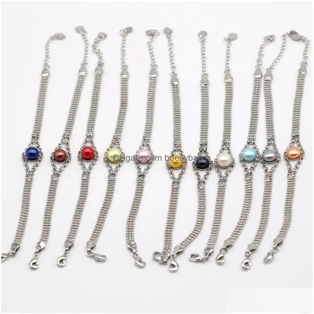 17 colors freshwater pearl beads bracelet natural fashion pearl jewelry adjustable bracelet charms womens gift love wish pearl