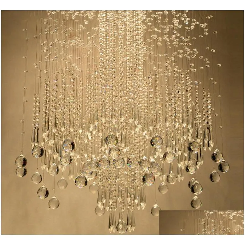 modern minimalist led vanity long stair crystal chandelier lighting fixture for living room large luxury el hall foyer lamp