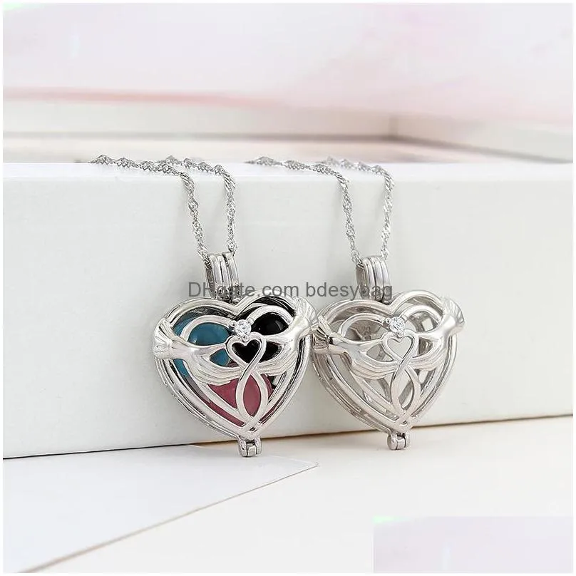 925 sterling silver pearl cages pendant key/heart/angle wing/owl styles diy fashion jewelry gift