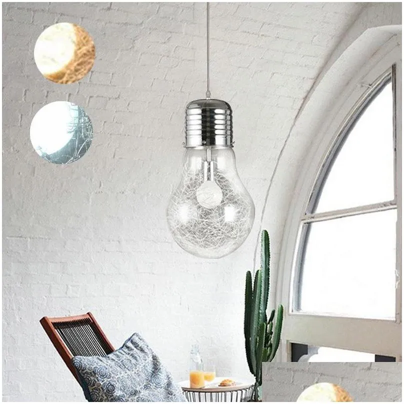 creative personality pendant lights iron glass big bulb vintage lamp bar warehouse 40w e27 pendant lamps