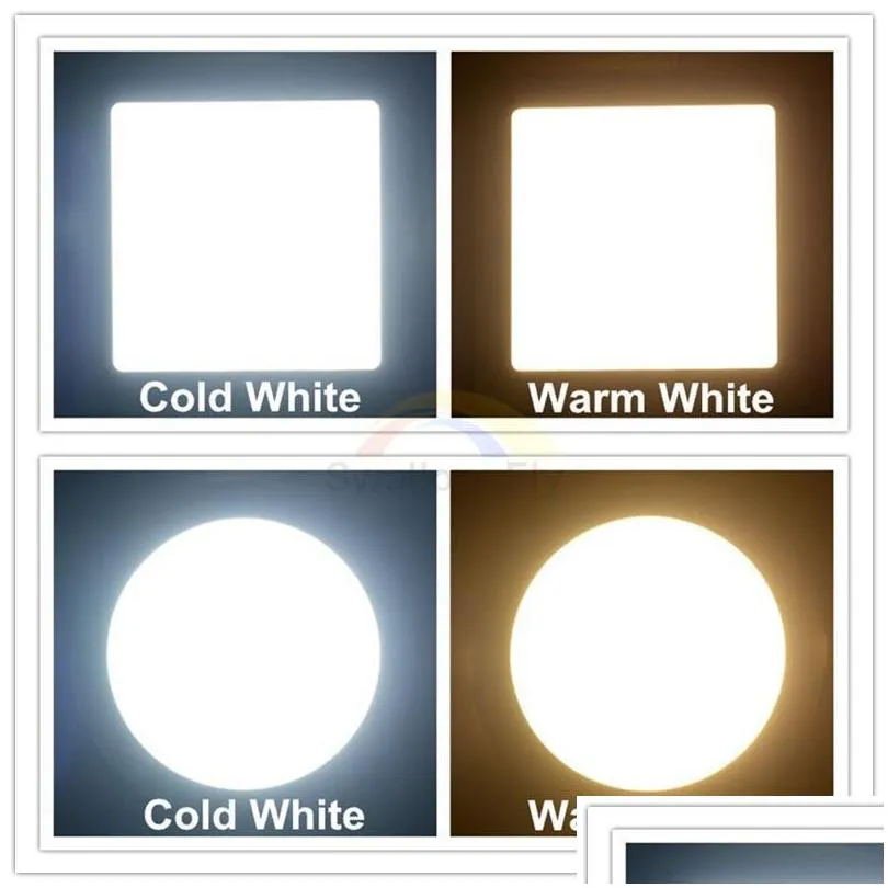 dimmable led panel light smd 2835 9w 12w 15w 18w 21w 2200lm 110240v led ceiling lights spotlight lamps downlight lamp add driver