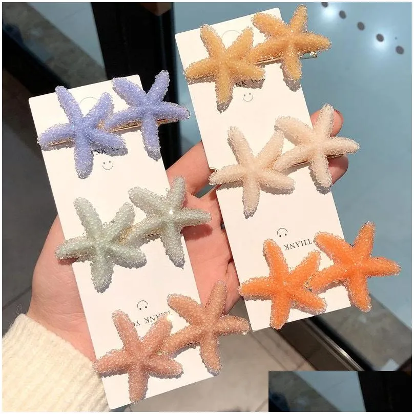 candy color starfish barrette hairpin hair clip dukbill toothed hair clip bobby pin lady barrette hair accessories