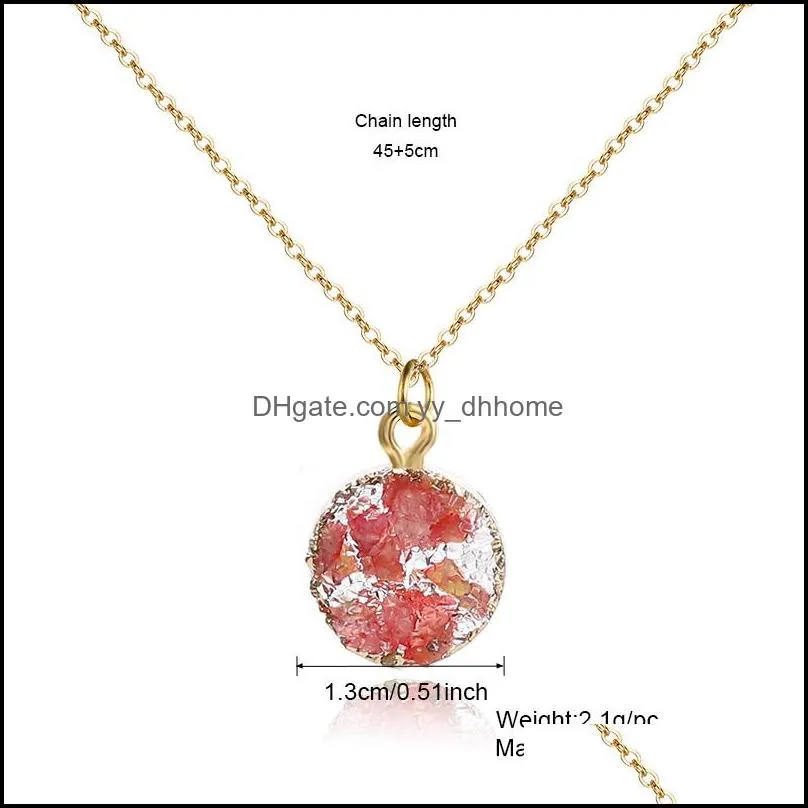 fashion gold chain resin druzy necklace for women girl fashion statement stone choker necklace pendant jewelry gift wholesale