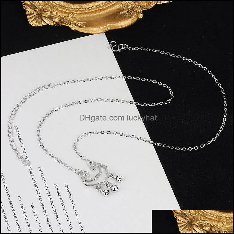 necklace female hollow ruyi hanging ball set chain ethnic style fashion personality allmatch jewelry gift luckyhat