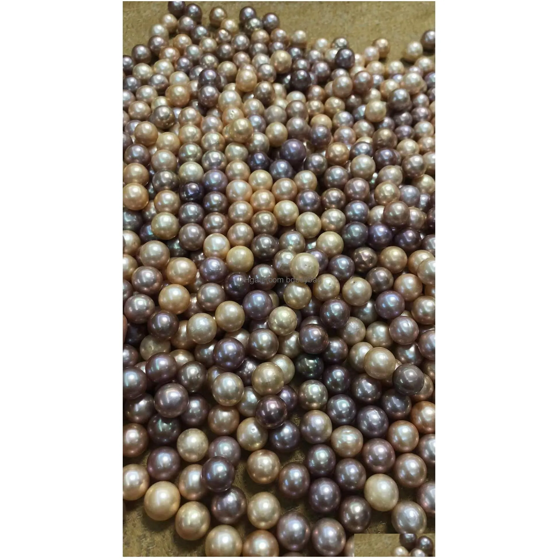 loose edison pearl freshwater cultured round pearls size 1315mm natural white pink purple for womens gift love wish