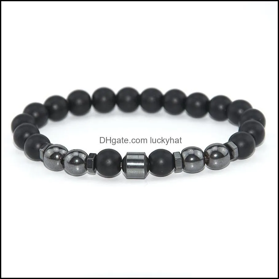 classical fashion accessories border black matte stone magnet force of the magnet pieces bracelet jewelry bracelets unisex luckyhat