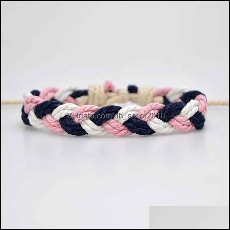 fashion jewelry anklet bracelet for women ethnic colored cotton fabric hand rope hit color pattern bracelet anklet accessories