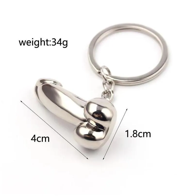 keychains original stainless steel men penis pendant keychain fun simulation genitals personality mini car keychainkeychains emel22