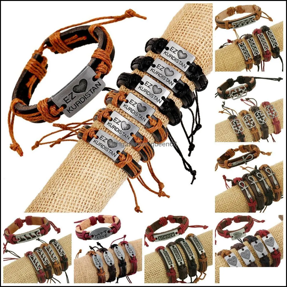 charms bracelets for women men adjustable cuff bracelet women men`s casual jewelry friend leather bracelet