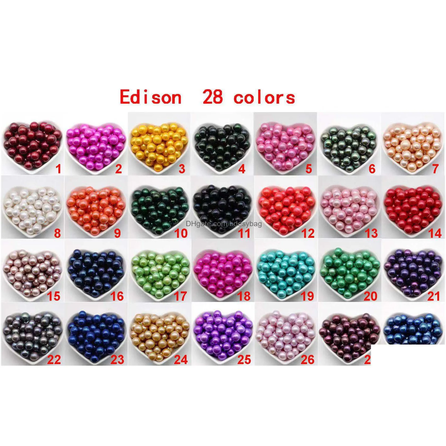 20pcs freshwater edison pearl 911mm dyed color big round pearl and 2 floating edison necklaces