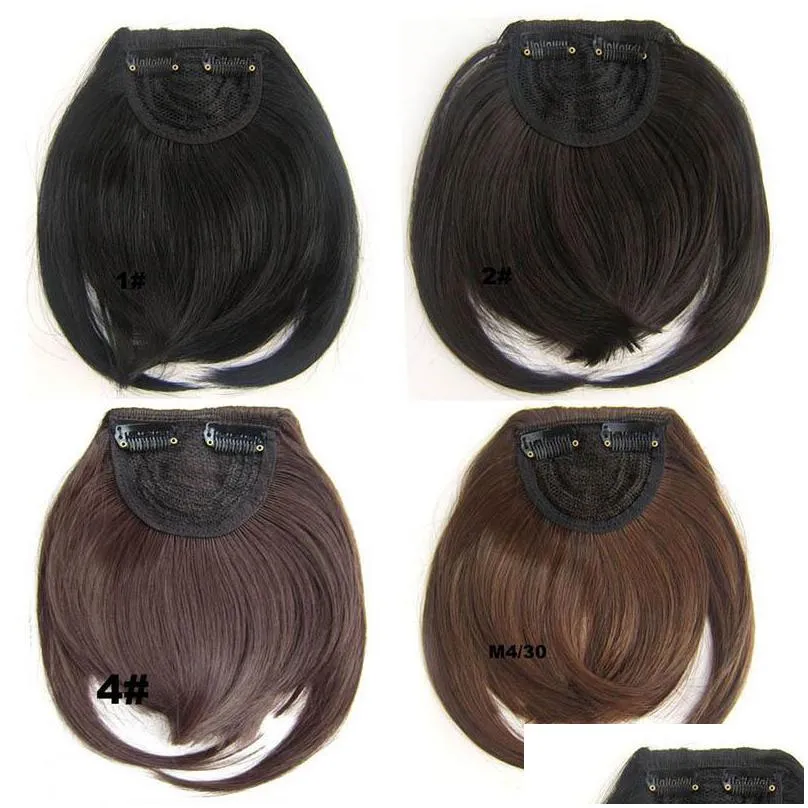 2020 new colors artificial bangs with long sideboards faux fringe fixed by bb clip wholesale 5pcs/lot