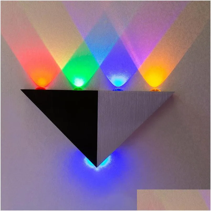 5w triangle led wall lamps sconces mirror lamp backlight decorative llight led corridor light background lamp bar ktv room led