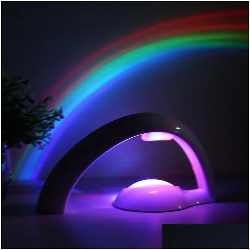  novelty led colorful rainbow night light romantic sky rainbow projector lamp luminaria home bedroom led lights