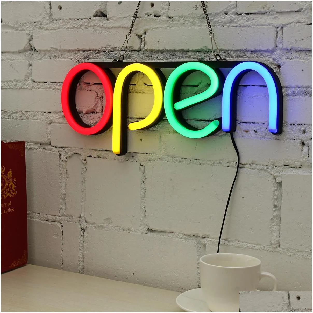 16inch open neon sign led light tube handmade visual artwork bar club ktv wall decoration commercial lighting colorful neon bulbs