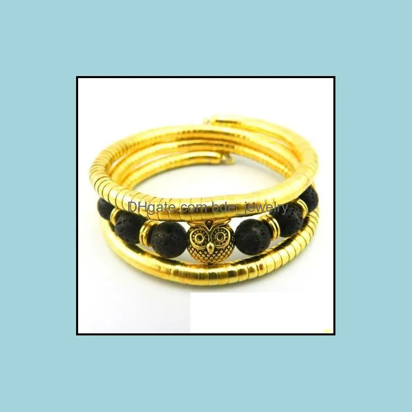 natural stone bracelet bangle beads cute owl colorful natural stones jewelry owl bracelet bangle