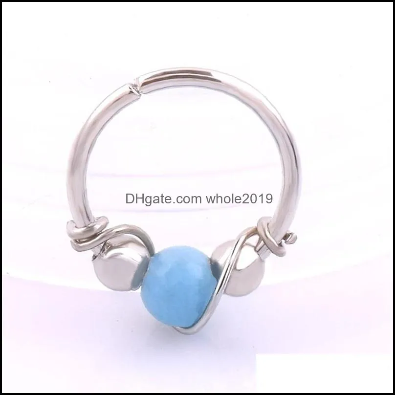 fashion women beads earring lip nose ring nostril hoop body piercing jewelry 20211224 t2