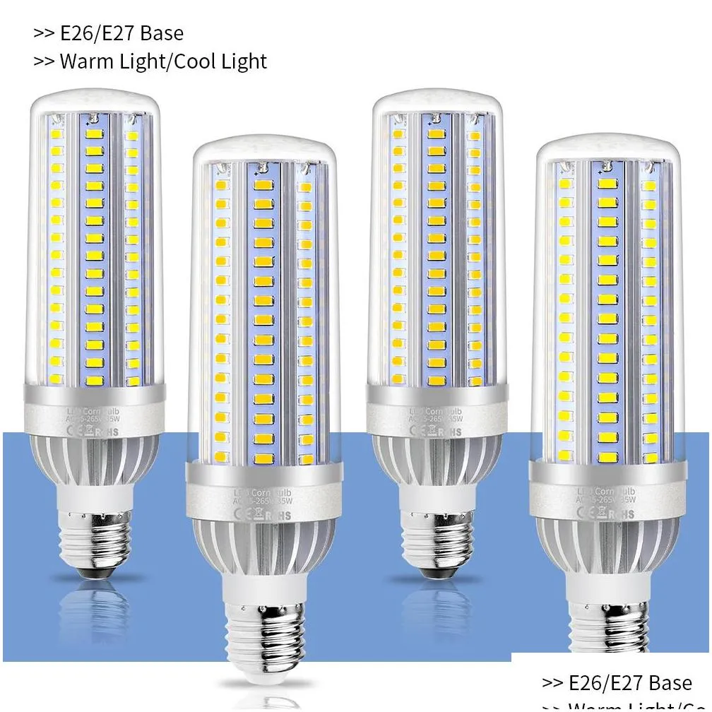 e27 corn bulb e26 led bulb 50w 25w 35w lampara 220v led light 110v no flicker light for warehouse outdoor lighting 5730