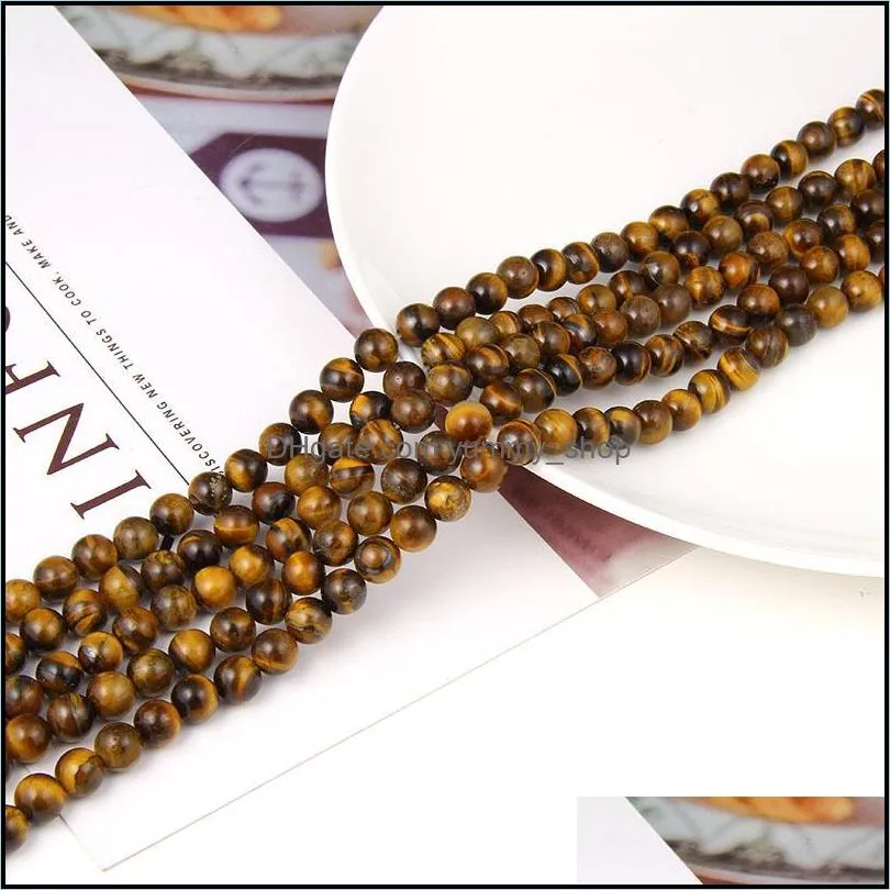  8mm yellow beads round smooth 8mm brown tiger eye loose bead for bracelets diy jewelry making wholesale 