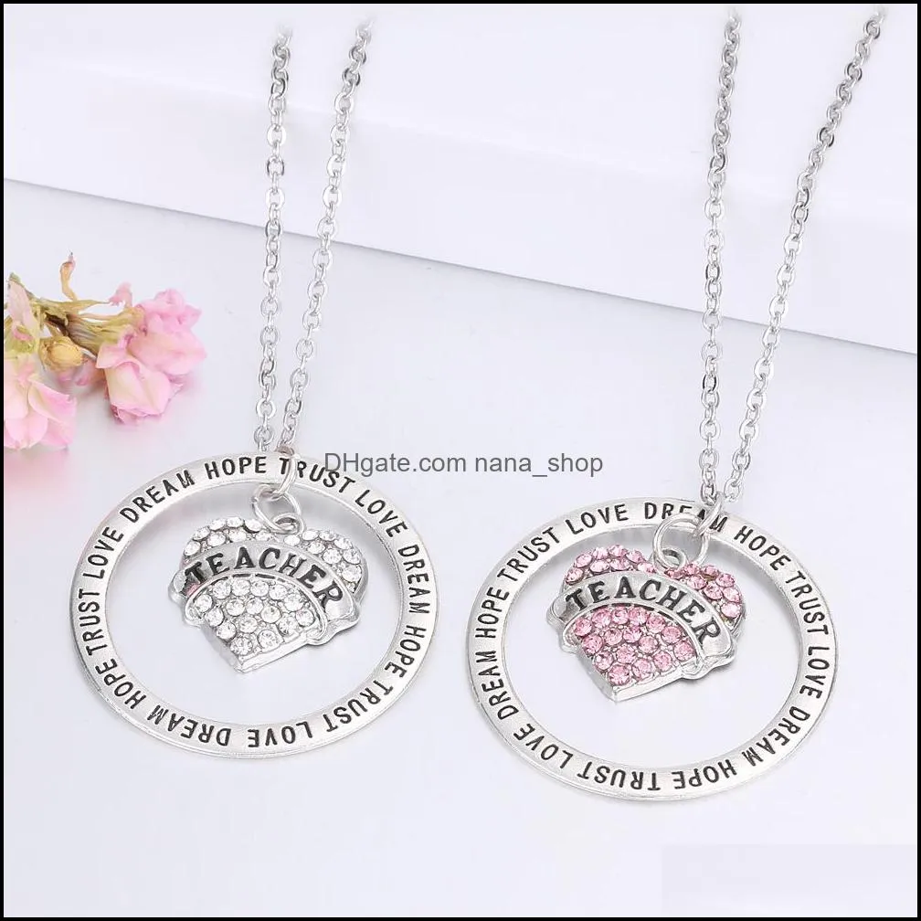 engraved english letter mom daughter necklace mom necklace teachers necklace heart diamond sister charm forever in heart pendant