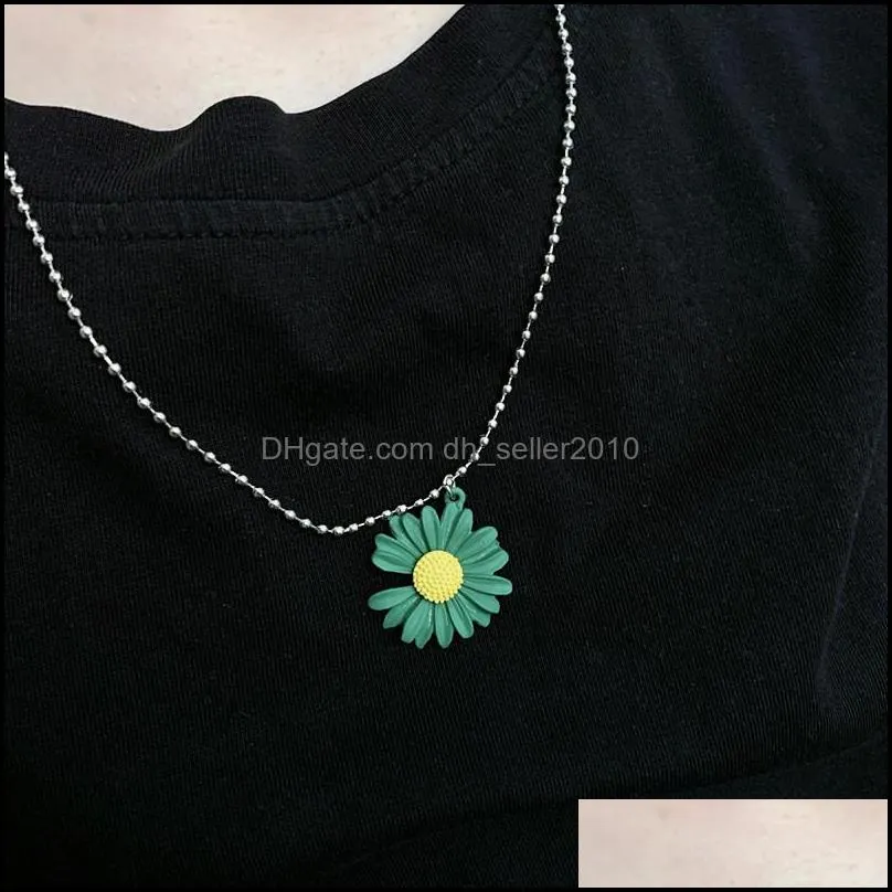 daisy flower necklaces sun flowers necklaces flower necklace girls girlfriends flowers necklaces temperament spring cute flowers