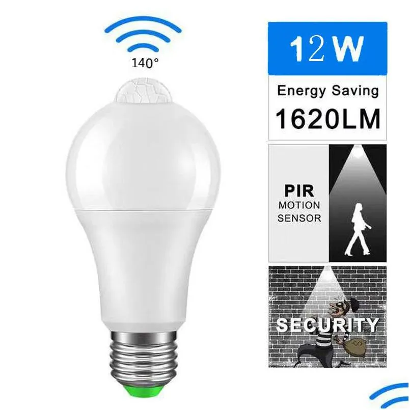 led pir sensor bulb e27 12w ac 220v 110v dusk to dawn light bulb day night light motion sensor lamp for home lighting