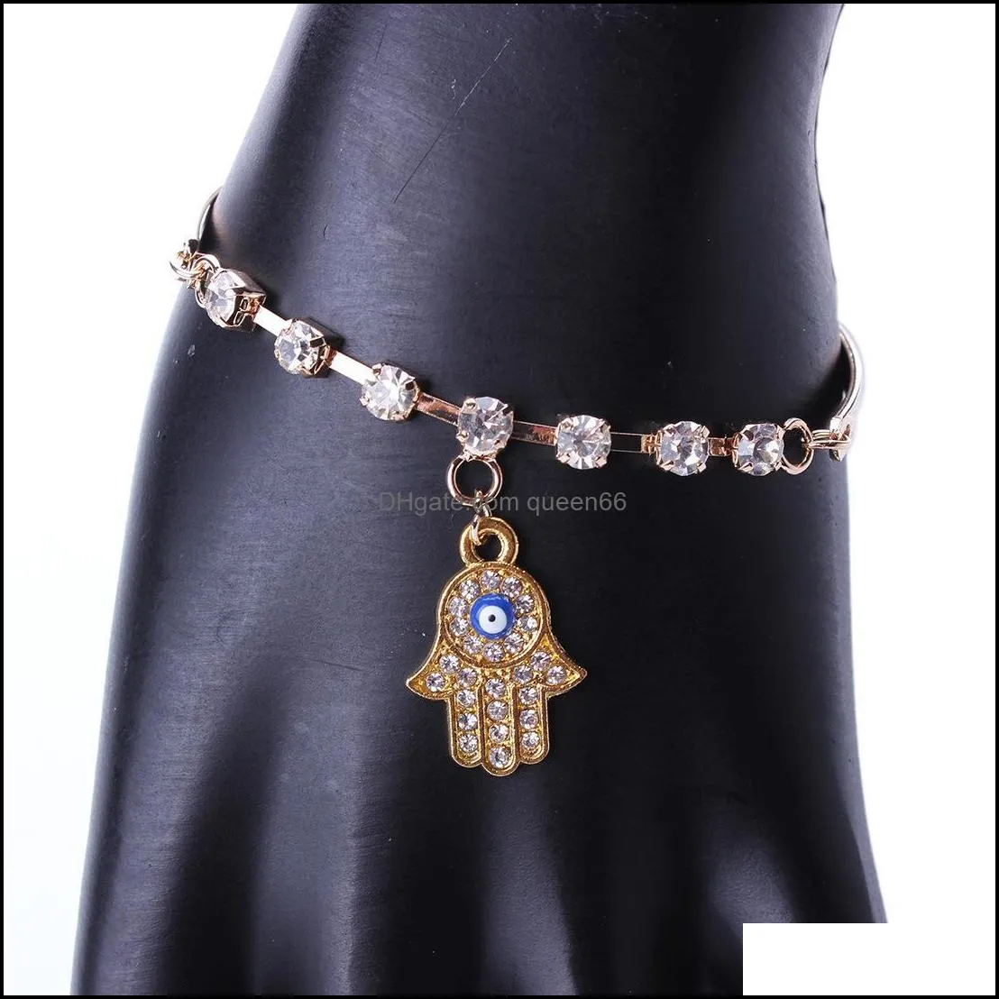 charm bracelets bangles for women palm bracelet style gold rhinestone evil eye hamsa hand jewelry bangle bracelet