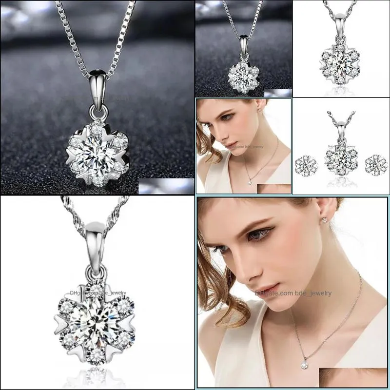 necklace silver plated jewelry fashion invisible zircon necklace simple pendant chic necklace cubic zirconia necklaces