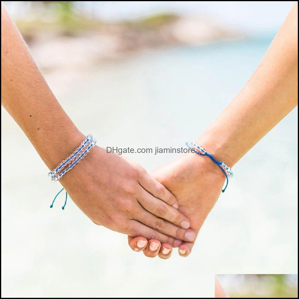 ocean natural stone beaded bracelet for women men boho handmade rope friendship bracelet femme beach jewelry fashion